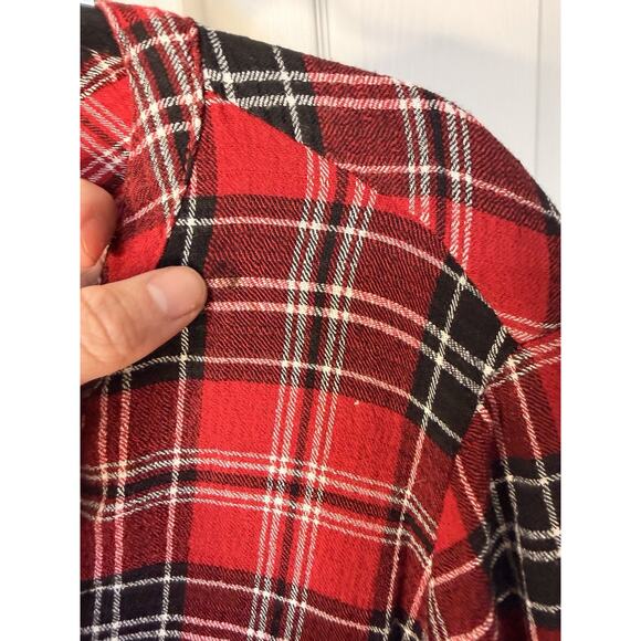 Torrid Red Black Plaid Pullover Flannel Blouse Size 3x - Picture 3 of 6